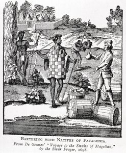 Spaniard Bartering with Natives of Patagonia, from de Gennes